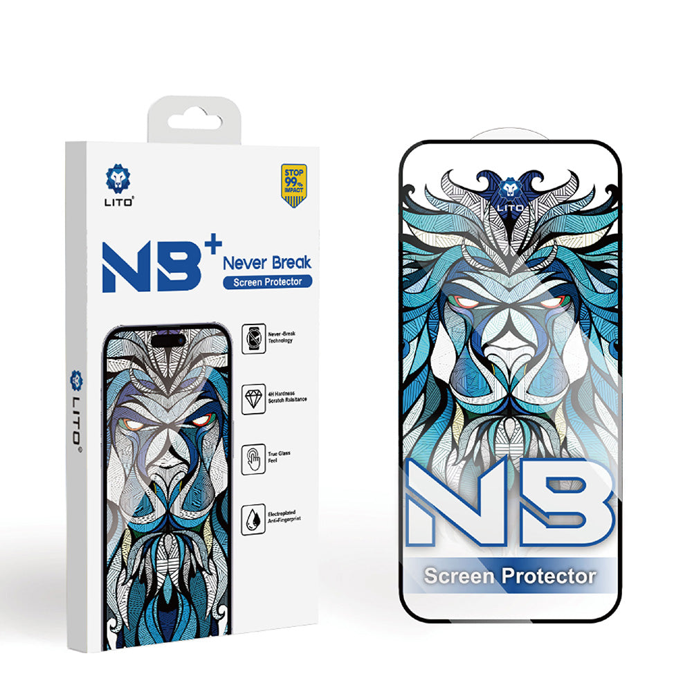 Pellicola Protettiva Schermo Lito NB per Apple iPhone 17 Pro Max, Vetro Temperato, Full Glue, Nera