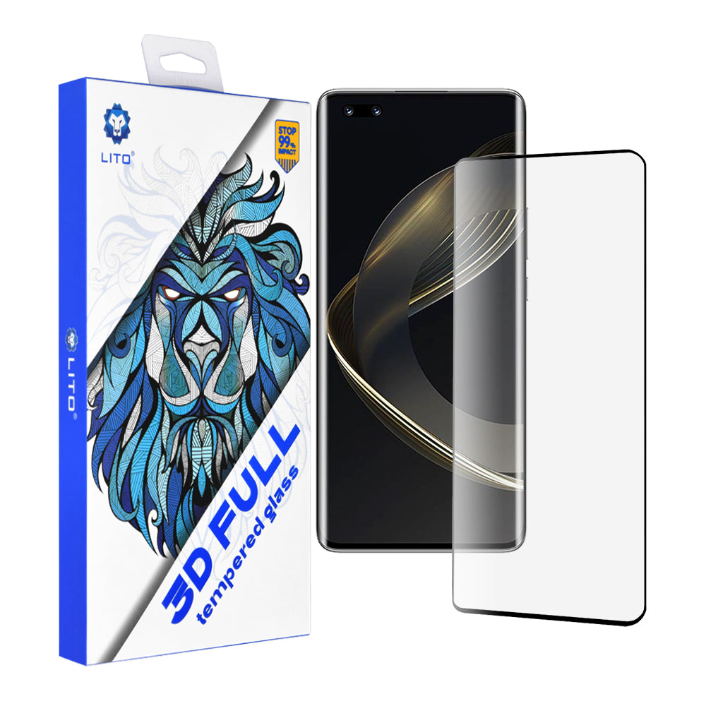 Pellicola protettiva per schermo Lito per Huawei nova 11 Pro, Vetro temperato, Full Glue, 3D, Nero