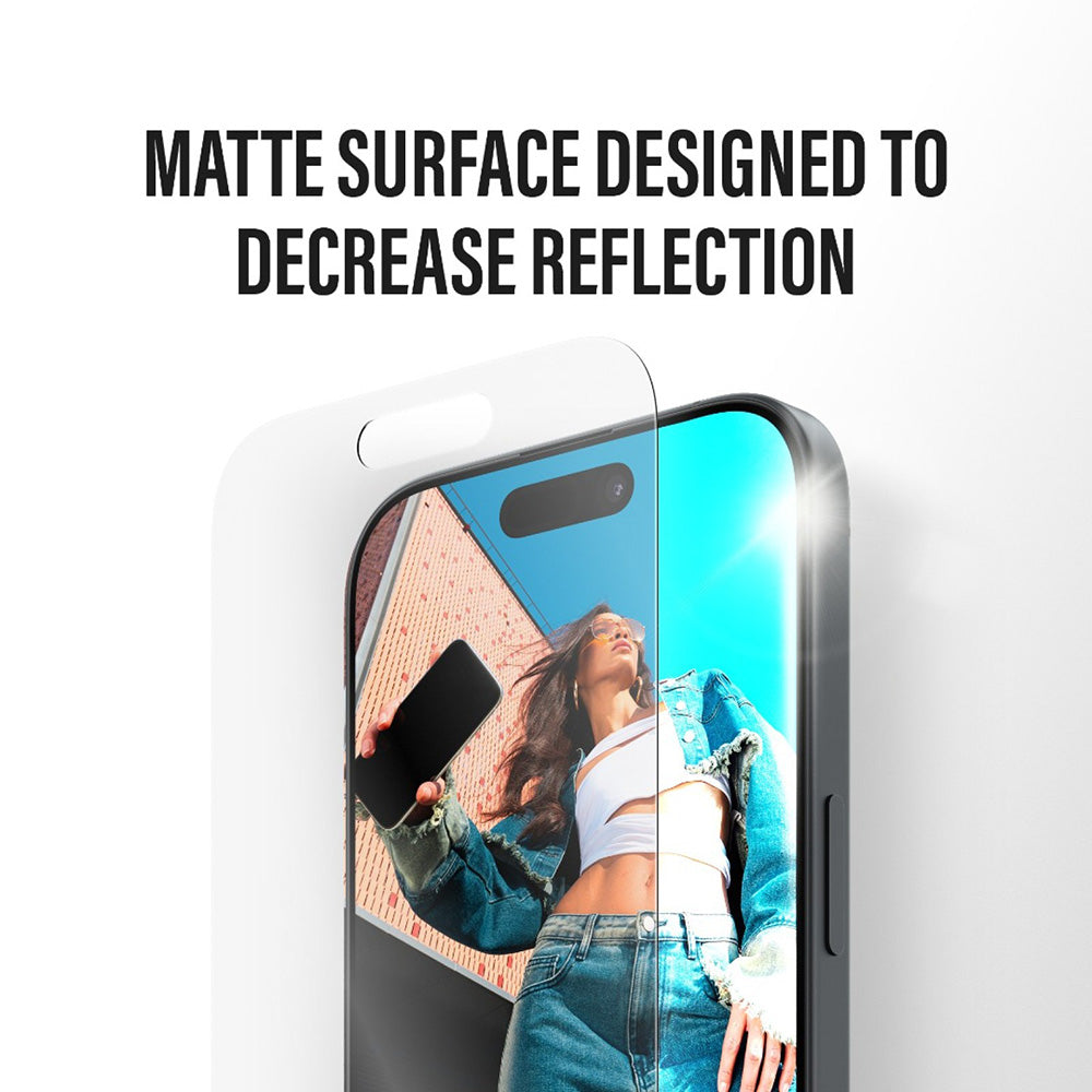 Pellicola Protettiva Schermo Matte PanzerGlass Armor EasyAligner per Apple iPhone 17 / 16 Pro, Vetro Temperato, Full Glue