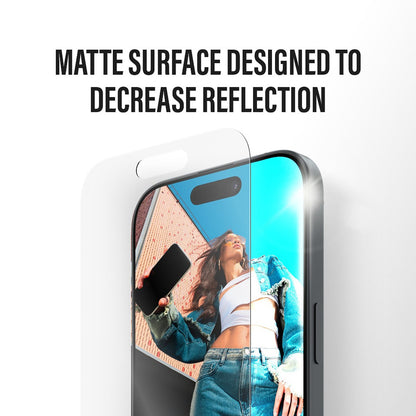Pellicola Protettiva Schermo Matte PanzerGlass Armor EasyAligner per Apple iPhone 17 / 16 Pro, Vetro Temperato, Full Glue
