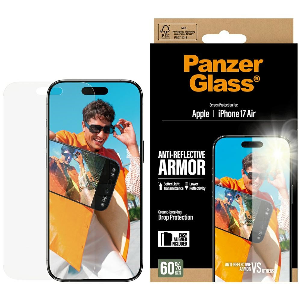 Pellicola Protettiva Schermo Matte PanzerGlass Armor EasyAligner per Apple iPhone 17 Air, Vetro Temperato, Full Glue