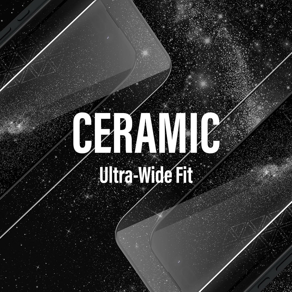 Pellicola Protettiva Schermo PanzerGlass Ultra-Wide Ceramic II EasyAligner per Apple iPhone 17 Pro, Vetro Temperato, Full Glue, Nera