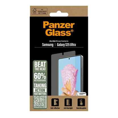 Pellicola Protettiva Schermo PanzerGlass Ultra-Wide Fit All-in-One per Samsung Galaxy S25 Ultra S938, Vetro Temperato, Full Glue