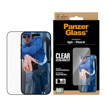 Pellicola protettiva Schermo PanzerGlass Ultra-Wide Fit EasyAligner per Apple iPhone 17 Air, Vetro Temperato, Full Glue, Nera