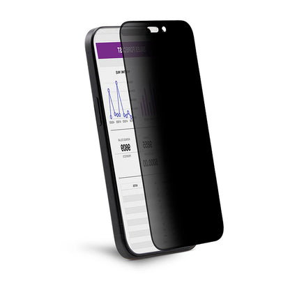 Pellicola protettiva per schermo Privacy Anank 1X Rinforzata 360 per Apple iPhone 15, Vetro Temperato, Colla Completa, 2.5D