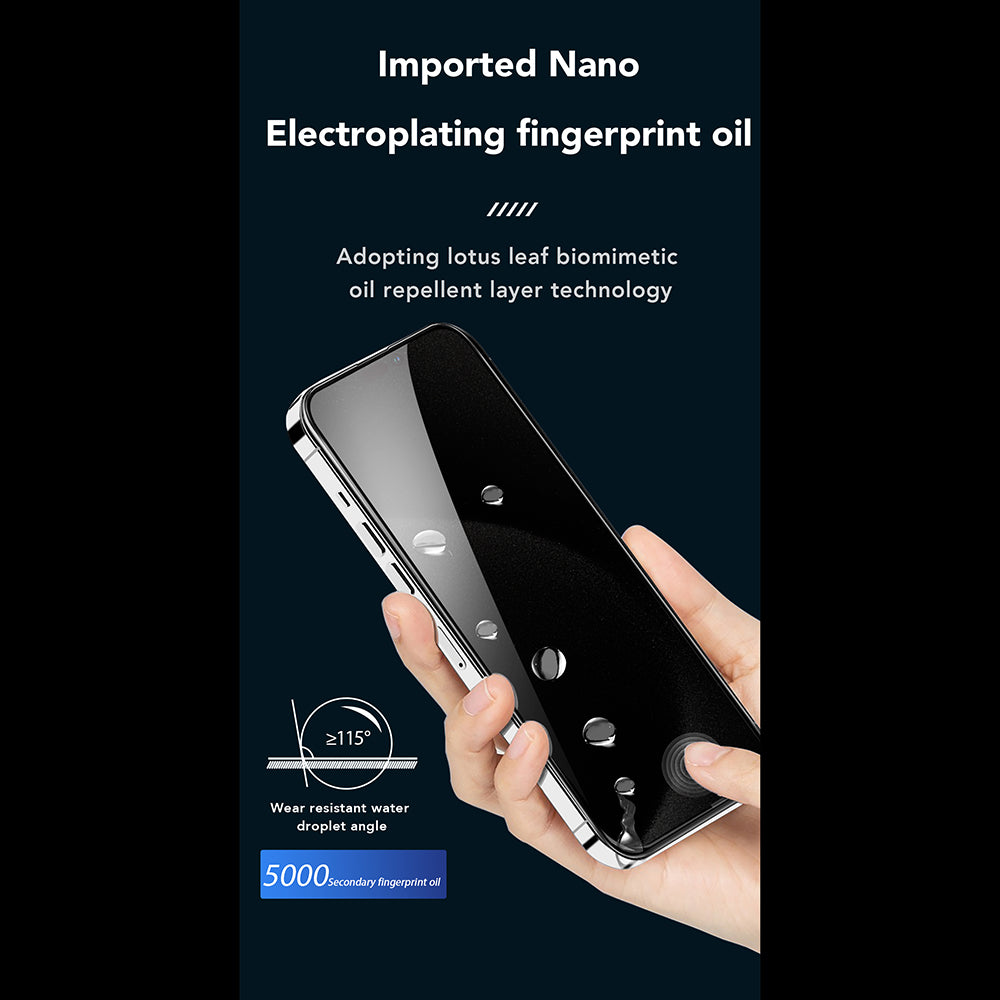 Pellicola protettiva per schermo Privacy Anank 1X Rinforzata 360 per Apple iPhone 15, Vetro Temperato, Colla Completa, 2.5D