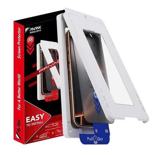 Pellicola Protettiva Schermo Privacy Anank 2X Rinforzata per Apple iPhone 16, Vetro Temperato, Colla Completa, 2.5D