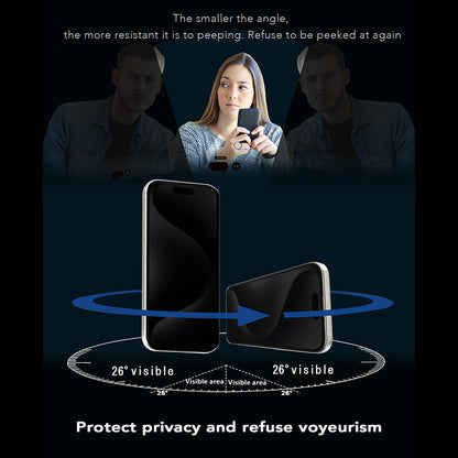 Pellicola Protettiva Schermo Privacy Anank 5X Rinforzata 360 per Apple iPhone 17 Pro Max, Vetro Temperato, Full Glue, 2.5D