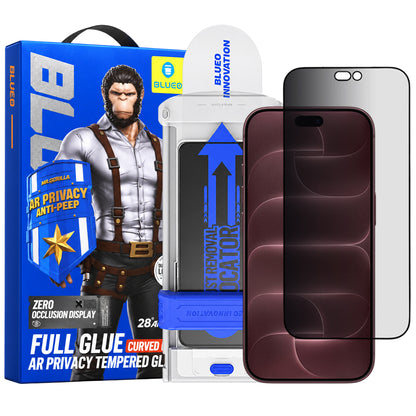 Pellicola protettiva per schermo Privacy Blueo Anti Peep AR Applicator Pro per Apple iPhone 18 Pro Max, vetro temperato, Full Glue, 3D