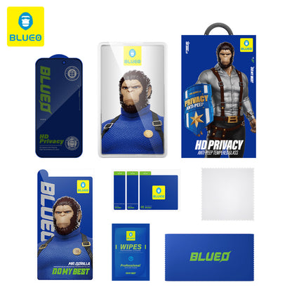 Pellicola protettiva per schermo Privacy Blueo Anti-Peep per Apple iPhone 11 Pro Max / XS Max, Vetro temperato, Full Glue