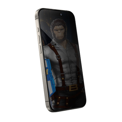 Pellicola protettiva per schermo Privacy Blueo Anti-Peep per Apple iPhone 15 Pro Max, Vetro Temperato, Full Glue