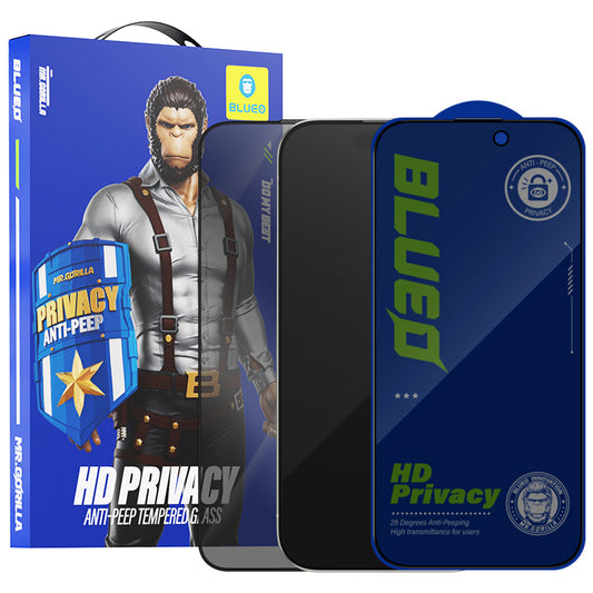 Pellicola Protettiva Privacy Blueo Anti-Peep per Apple iPhone 15 Pro, Vetro Temperato, Full Glue