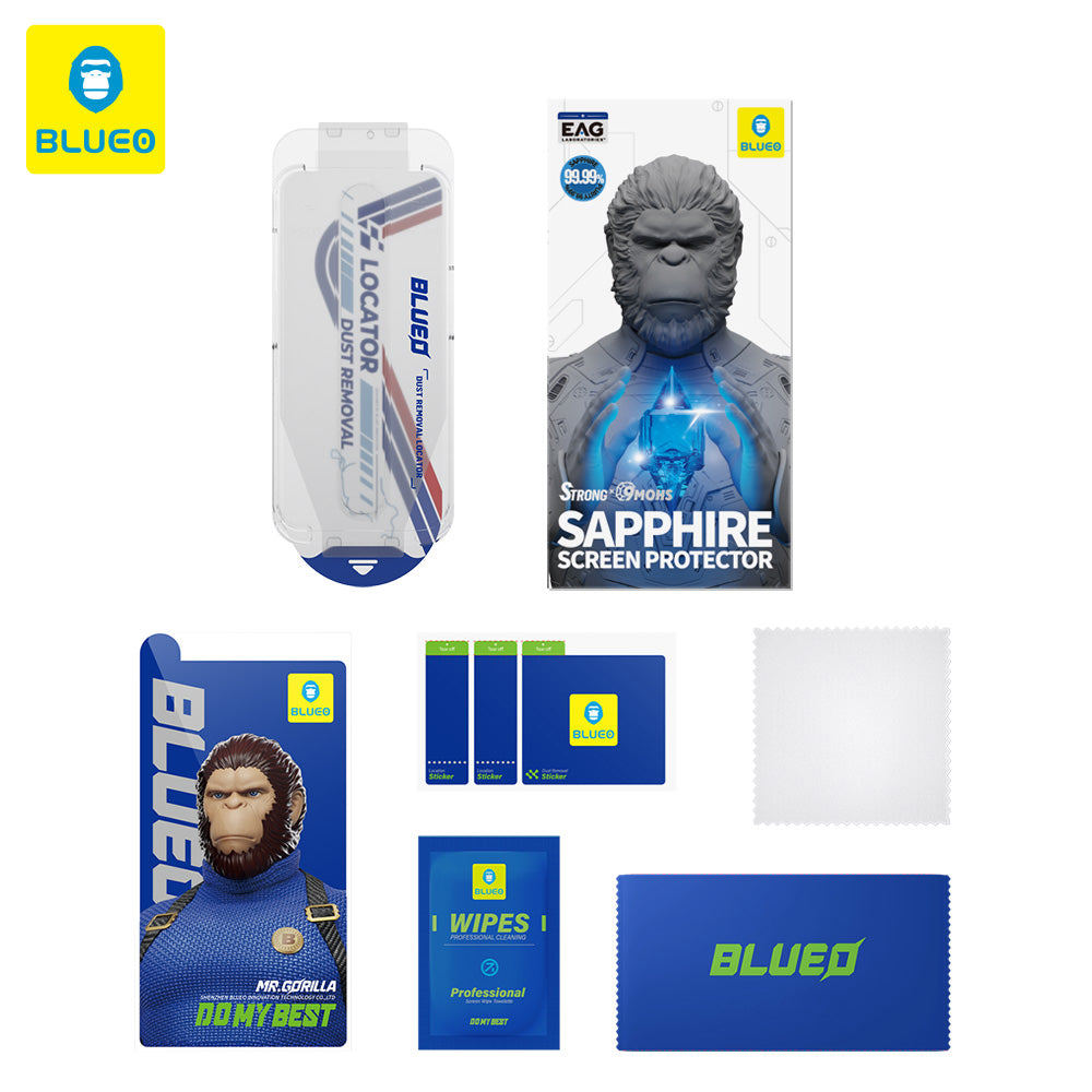 Pellicola Protettiva Schermo Privacy Blueo Sapphire Applicator Pro per Apple iPhone 17 Air, Vetro Temperato, Full Glue