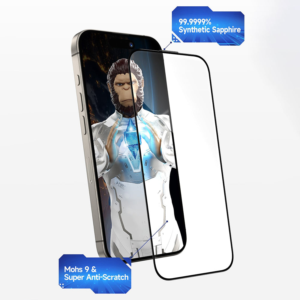 Pellicola Protettiva Schermo Privacy Blueo Sapphire Applicator Pro per Apple iPhone 17 Pro / 17 / 16 Pro, Vetro Temperato, Full Glue
