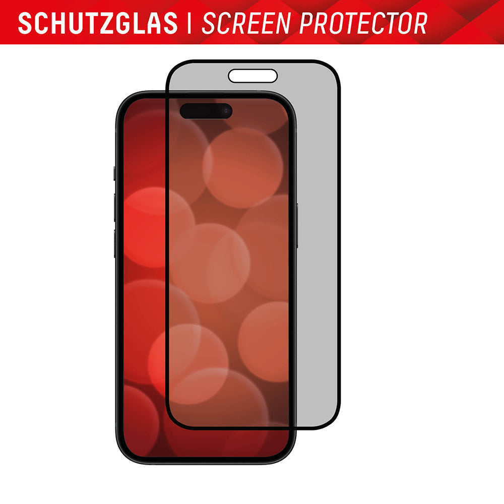 Pellicola Protettiva Schermo Privacy Displex Real Glass per Apple iPhone 16 Plus, Vetro Temperato, Full Glue