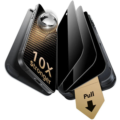 Privacy Screen Protector ESR UltraFit Armorite Pro for Apple iPhone 17 / 16 Pro, Tempered Glass, Full Glue, Set of 3 Pieces