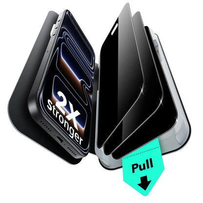Pellicola protettiva per schermo Privacy ESR UltraFit Classic per Apple iPhone 18 Pro, Vetro temperato, Colla completa, Set da 3 pezzi