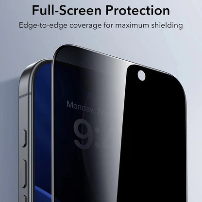 Pellicola protettiva per schermo Privacy ESR UltraFit Classic per Apple iPhone 18 Pro, Vetro temperato, Colla completa, Set da 3 pezzi