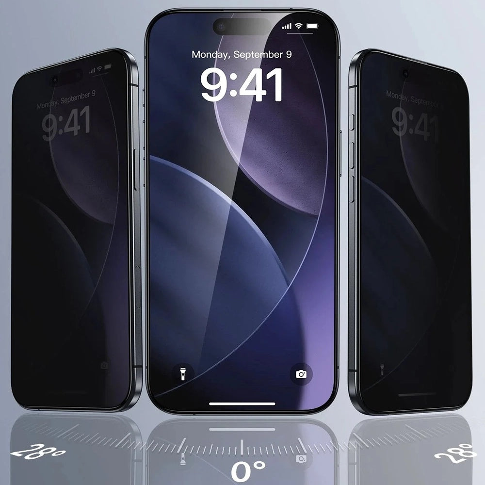 Pellicola protettiva per schermo Privacy ESR UltraFit Classic per Apple iPhone 18 Pro, Vetro temperato, Colla completa, Set da 3 pezzi