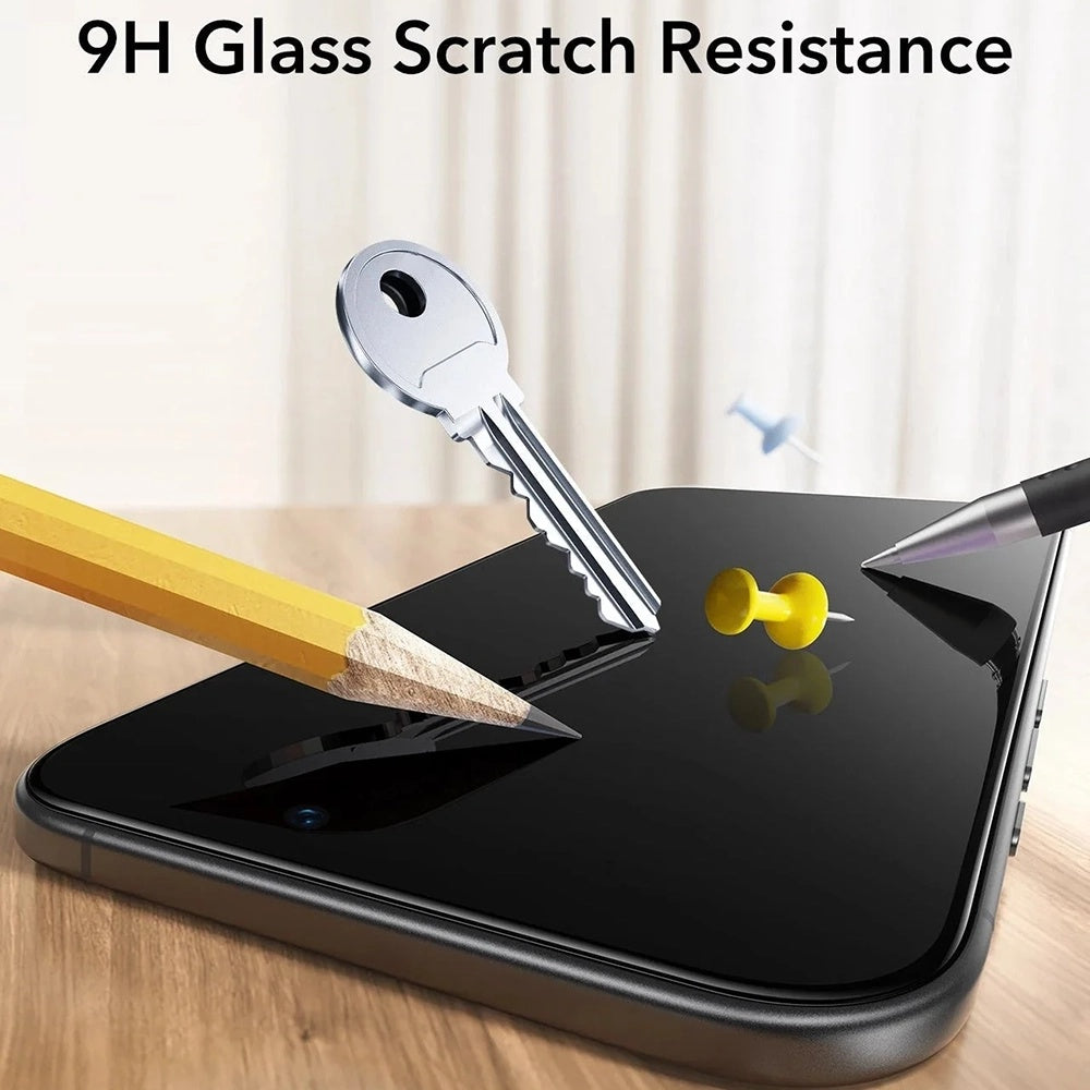 Pellicola protettiva per schermo Privacy ESR UltraFit Classic per Apple iPhone 18 Pro, Vetro temperato, Colla completa, Set da 3 pezzi