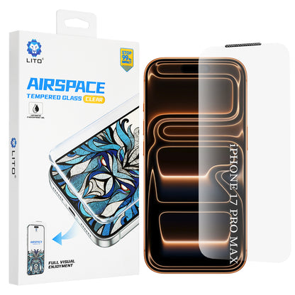 Pellicola protettiva per schermo Lito Airspace Border per Apple iPhone 18 Pro Max / 17 Pro Max, Vetro temperato, Full Glue