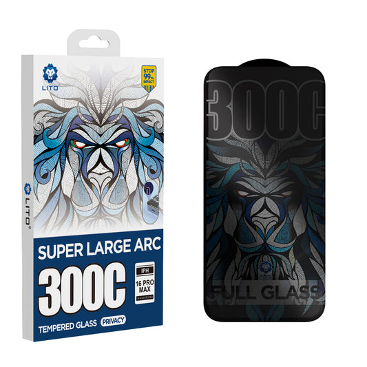 Pellicola protettiva per schermo Privacy Lito D+ Max 300C per Apple iPhone 15 Plus, Vetro Temperato, Full Glue