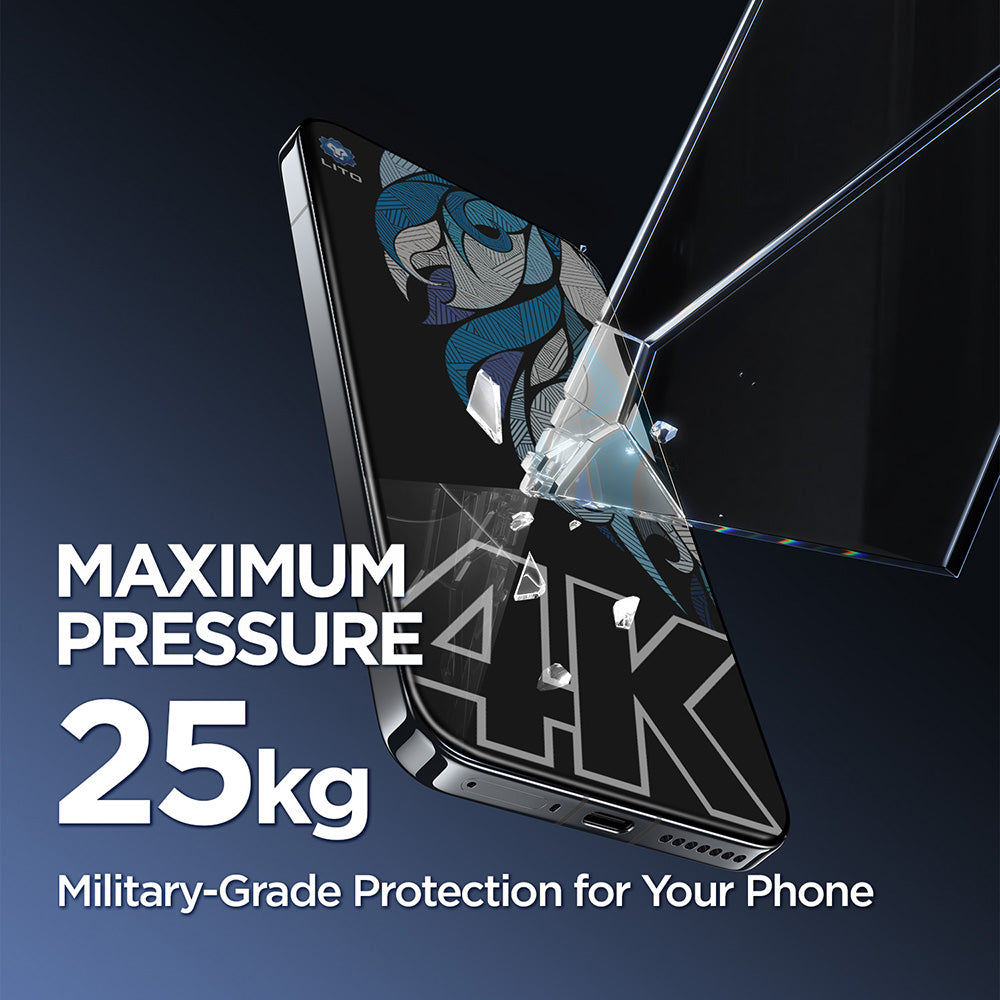 Pellicola Protettiva Schermo Privacy Lito D+ Max 4K per Apple iPhone 17 / 16 Pro, Vetro Temperato, Full Glue