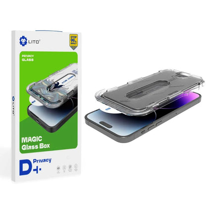 Pellicola protettiva per schermo Privacy Lito Magic Glass Box D+ Tools per Apple iPhone 12 / 12 Pro, Vetro Temperato, Colla Completa