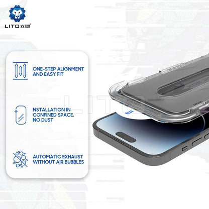 Pellicola protettiva per schermo Privacy Lito Magic Glass Box D+ Tools per Apple iPhone 12 Pro Max, Vetro Temperato, Colla Totale