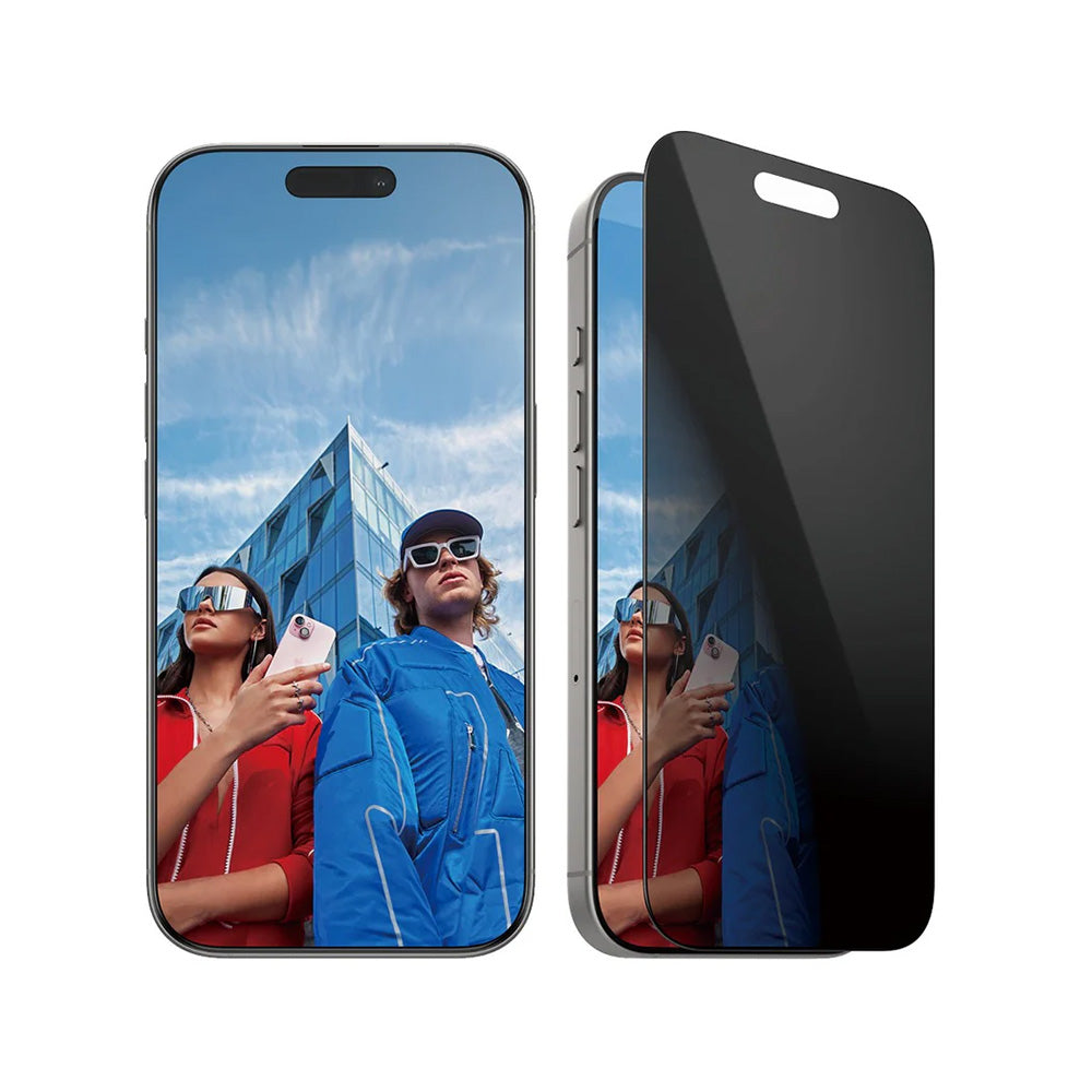 Pellicola Protettiva Schermo Privacy PanzerGlass Ultra-Wide Fit EasyAligner per Apple iPhone 16 Pro, Vetro Temperato, Full Glue