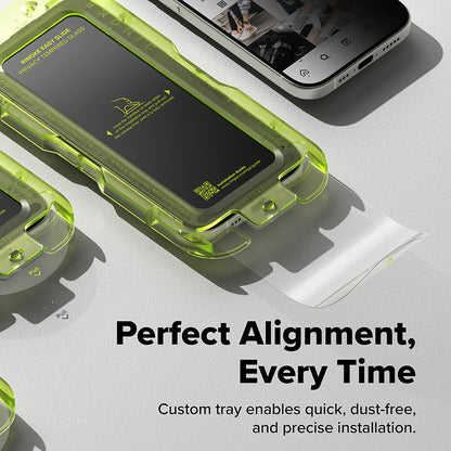 Pellicola protettiva per schermo Privacy Ringke Easy Slide per Apple iPhone 17 Pro, Vetro temperato, Colla completa, Set da 2 pezzi