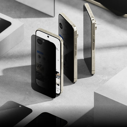 Pellicola protettiva per schermo Privacy Ringke Easy Slide per Google Pixel 11 Pro / 10 Pro / 9 Pro, Vetro temperato, Colla completa, Set da 2 pezzi