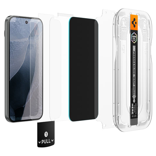 Pellicola protettiva per schermo Privacy Spigen GlastR EZ FIT Pro per Google Pixel 11 Pro / 10 Pro, Vetro Temperato, Full Glue, Set 2 pezzi AGL11481