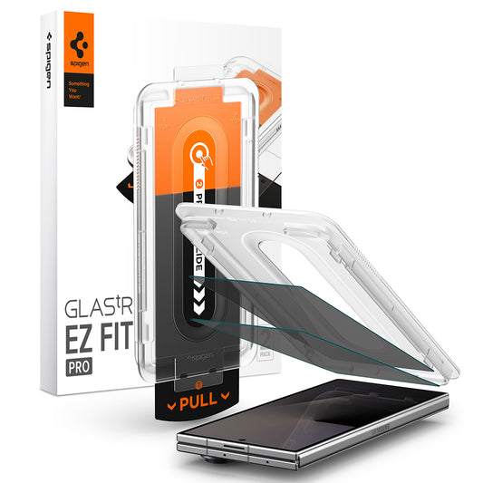 Pellicola protettiva per schermo esterno Privacy Spigen GlastR EZ FIT Pro per Samsung Galaxy Z Fold8 Ultra F976, Vetro temperato, Colla completa, Set da 2 pezzi
