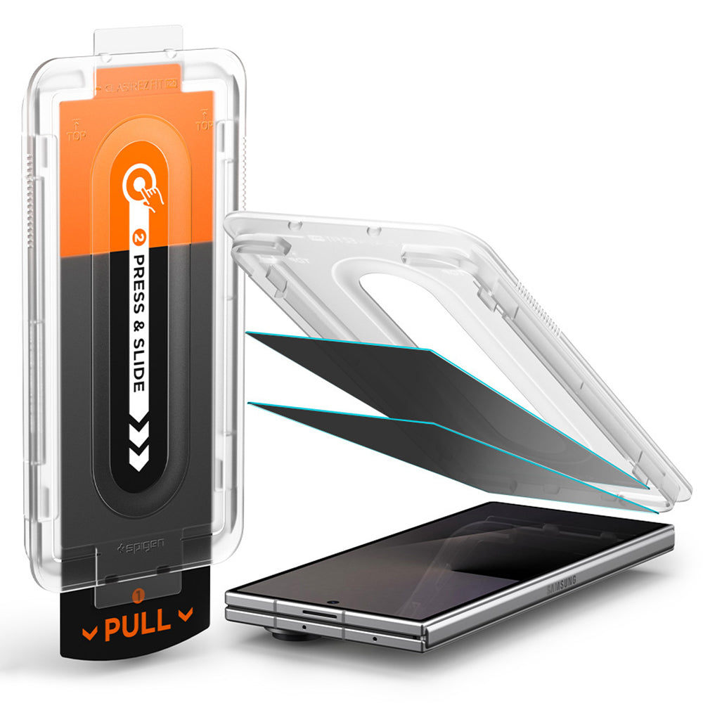 Pellicola protettiva per schermo esterno Privacy Spigen GlastR EZ FIT Pro per Samsung Galaxy Z Fold8 Ultra F976, Vetro temperato, Colla completa, Set da 2 pezzi