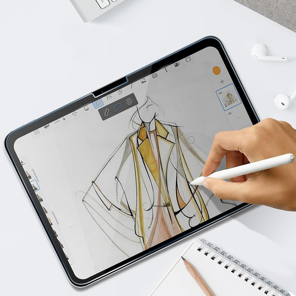 Pellicola protettiva per schermo Privacy Techsuit ArmorGlass CrystalHD per Apple iPad (2025) / (2022), Vetro temperato, Full Glue, Set da 2 pezzi