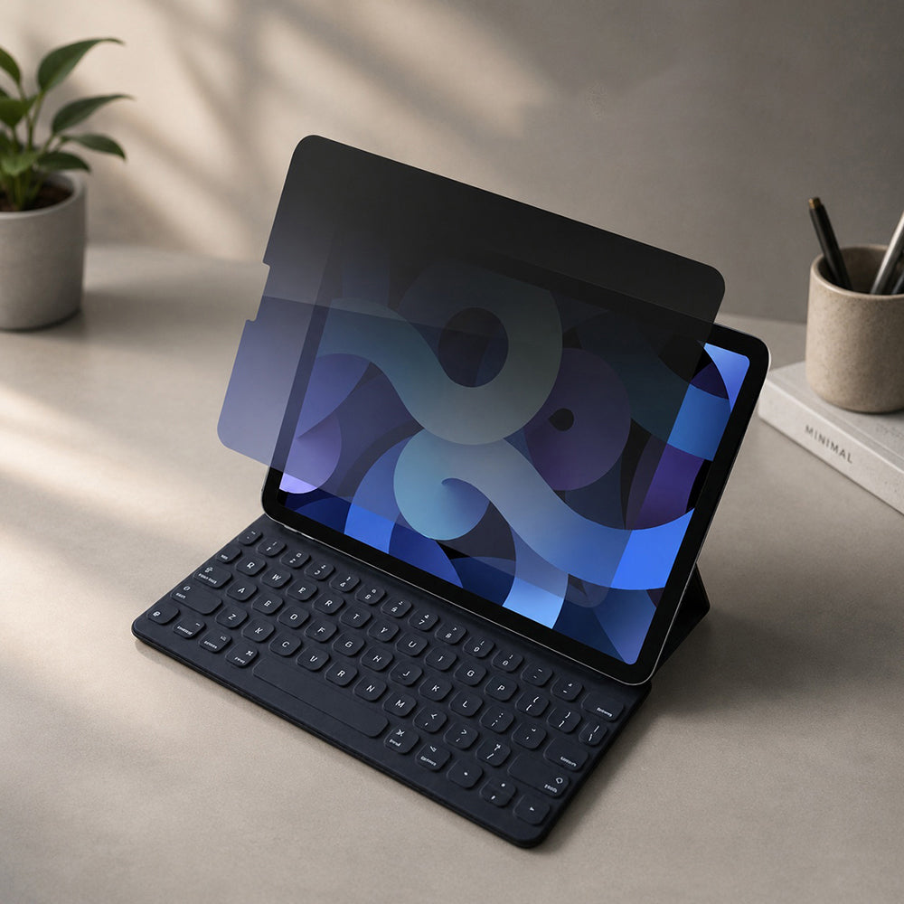 Pellicola protettiva per schermo Privacy Techsuit ArmorGlass CrystalHD per Apple iPad (2025) / (2022), Vetro temperato, Full Glue, Set da 2 pezzi