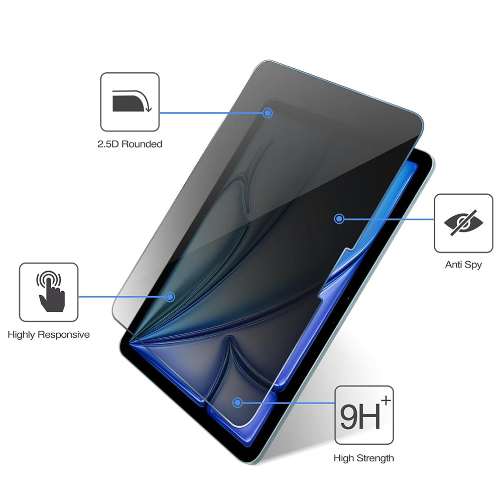 Pellicola protettiva per schermo Privacy Techsuit ArmorGlass CrystalHD per Samsung Galaxy Tab A11+ / Tab A9+, Vetro temperato, Full Glue, Set da 2 pezzi