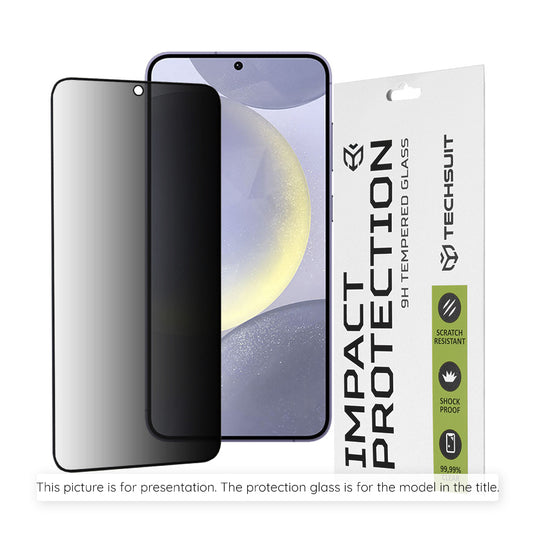 Pellicola protettiva per schermo Privacy Techsuit per Apple iPhone 18 Pro Max, Vetro temperato, Full Glue, 111D