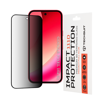 Pellicola Protettiva Schermo Privacy Techsuit per Google Pixel 10a, Vetro Temperato, Full Glue, 111D