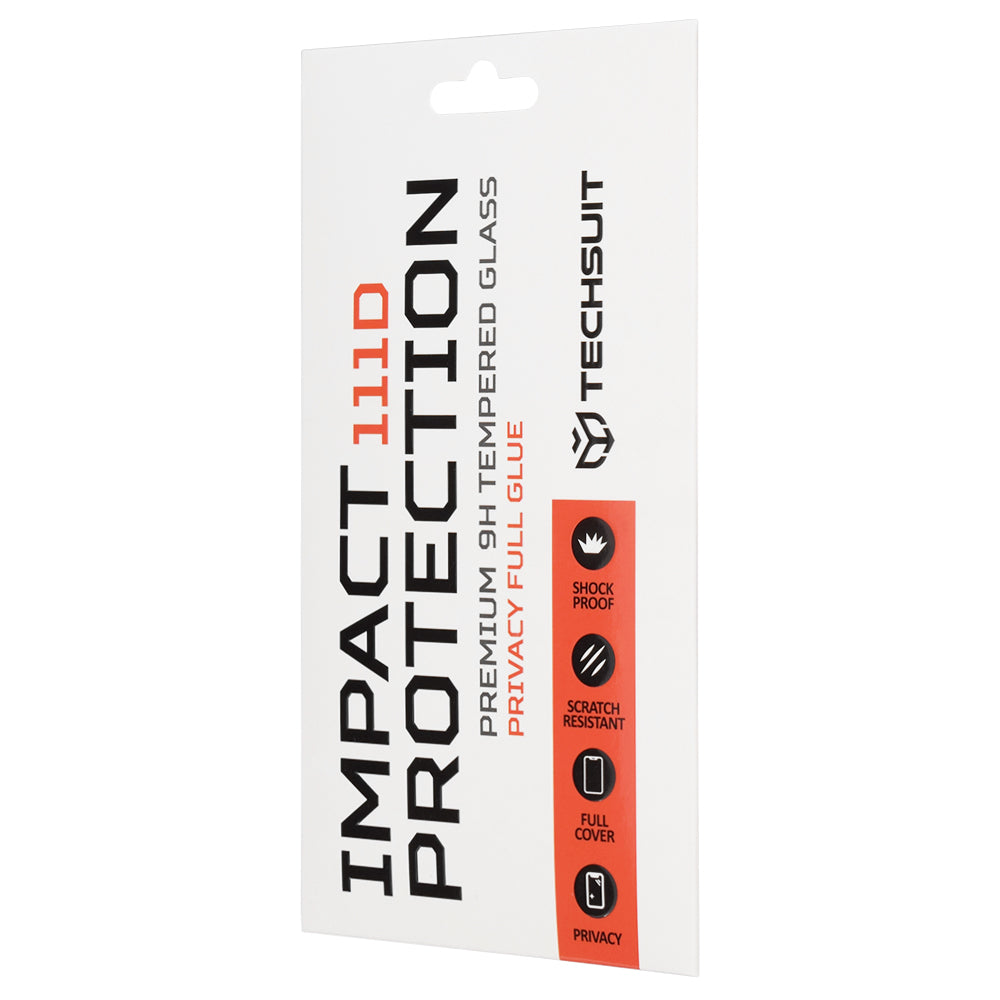 Pellicola protettiva per schermo Privacy Techsuit per Honor 600 Smart, Vetro temperato, Full Glue, 111D
