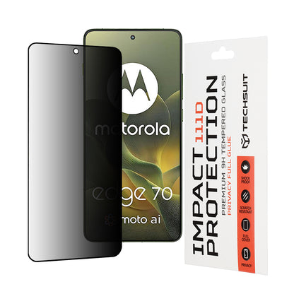 Pellicola Protettiva Schermo Privacy Techsuit per Motorola Edge 70, Vetro Temperato, Full Glue, 111D
