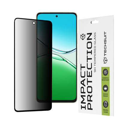 Pellicola protettiva per schermo Privacy Techsuit per Oppo A5 Pro 4G / A5 Pro, Vetro Temperato, Full Glue, 111D