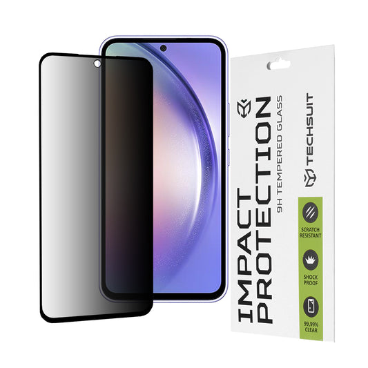 Pellicola protettiva per schermo Privacy Techsuit per Samsung Galaxy A54 A546, Vetro temperato, Full Glue, 111D
