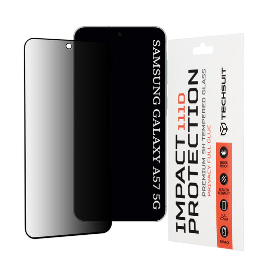 Pellicola Protettiva Schermo Privacy Techsuit per Samsung Galaxy A57 5G, Vetro Temperato, Full Glue, 111D