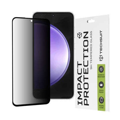 Pellicola protettiva per schermo Privacy Techsuit per Samsung Galaxy S23 FE S711, Vetro temperato, Full Glue, 111D