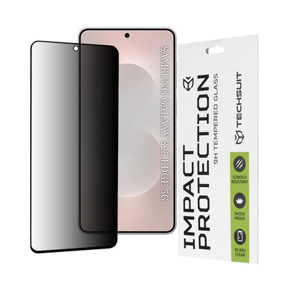 Pellicola protettiva per schermo Privacy Techsuit per Samsung Galaxy S25 Edge S937, Vetro Temperato, Full Glue, 111D