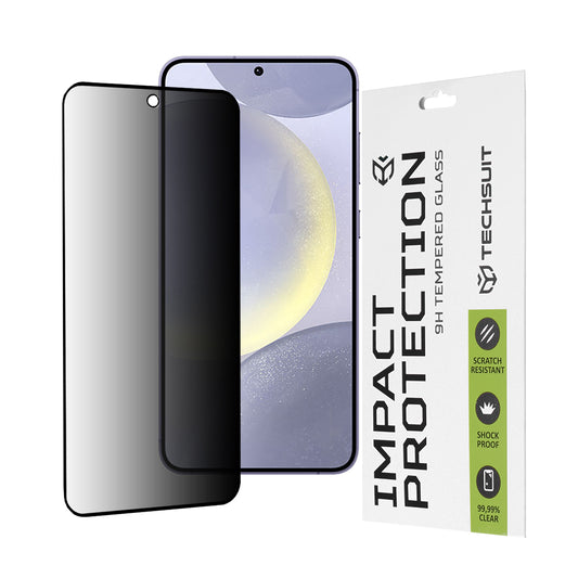Pellicola protettiva per schermo Privacy Techsuit per Samsung Galaxy S25+ S936 / S24+ S926, Vetro Temperato, Full Glue, 111D