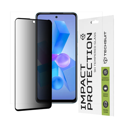 Pellicola protettiva per schermo Privacy Techsuit per Tecno Spark 20 Pro / Pova 5 Pro / Hot 40 / Hot 40 Pro, Vetro temperato, Full Glue, 111D