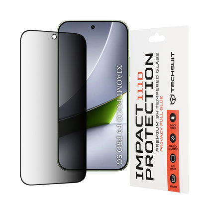 Pellicola protettiva Privacy Techsuit per schermo Xiaomi Poco F9 Pro, vetro temperato, Full Glue, 111D